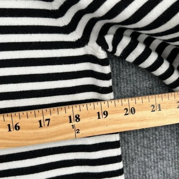 Karen Millen Sweater Womens Large Black White Striped Long Sleeve Tunic - Picture 10 of 10